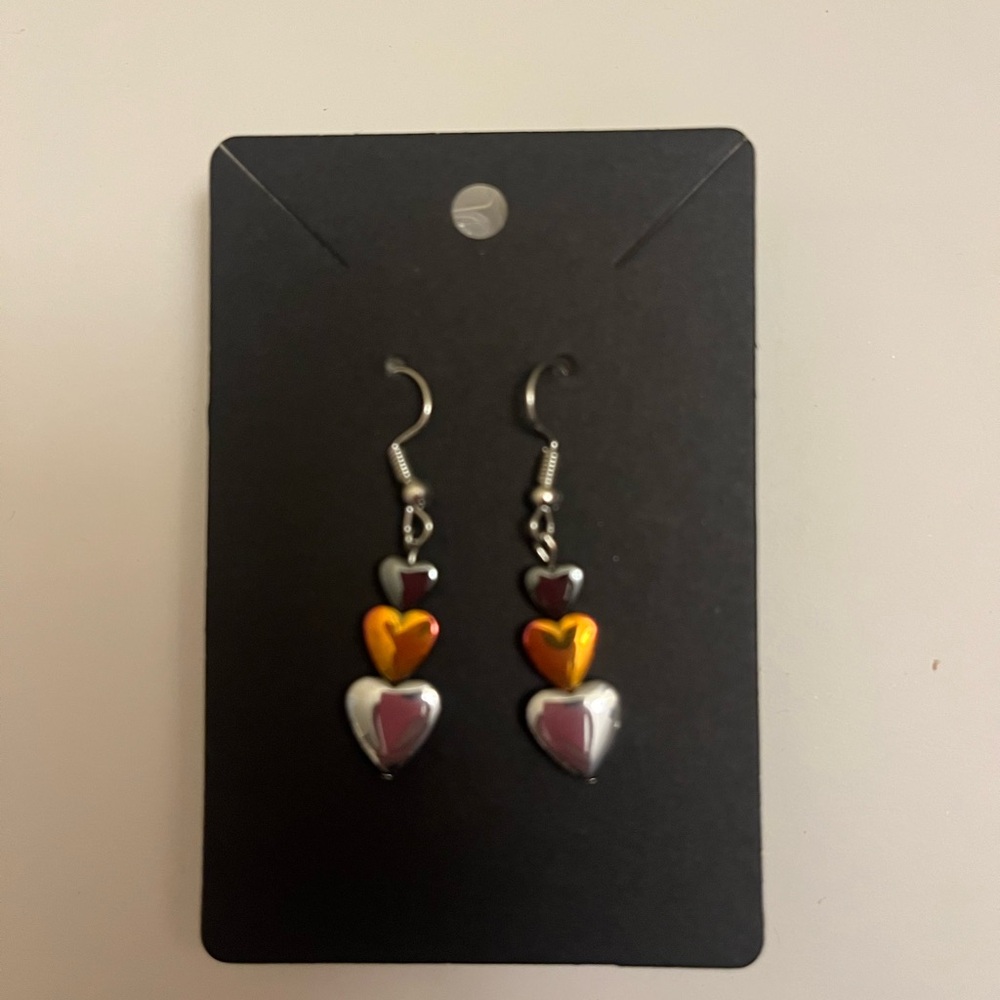 Harriet Ave Jewels Pink and Silver Heart Earrings - Picture 4 of 4